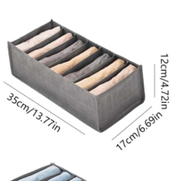 Canvas Drawer Shelf Storage Divided Sections Gray 3 Sizes Available 3Pack - Picture 4 of 5